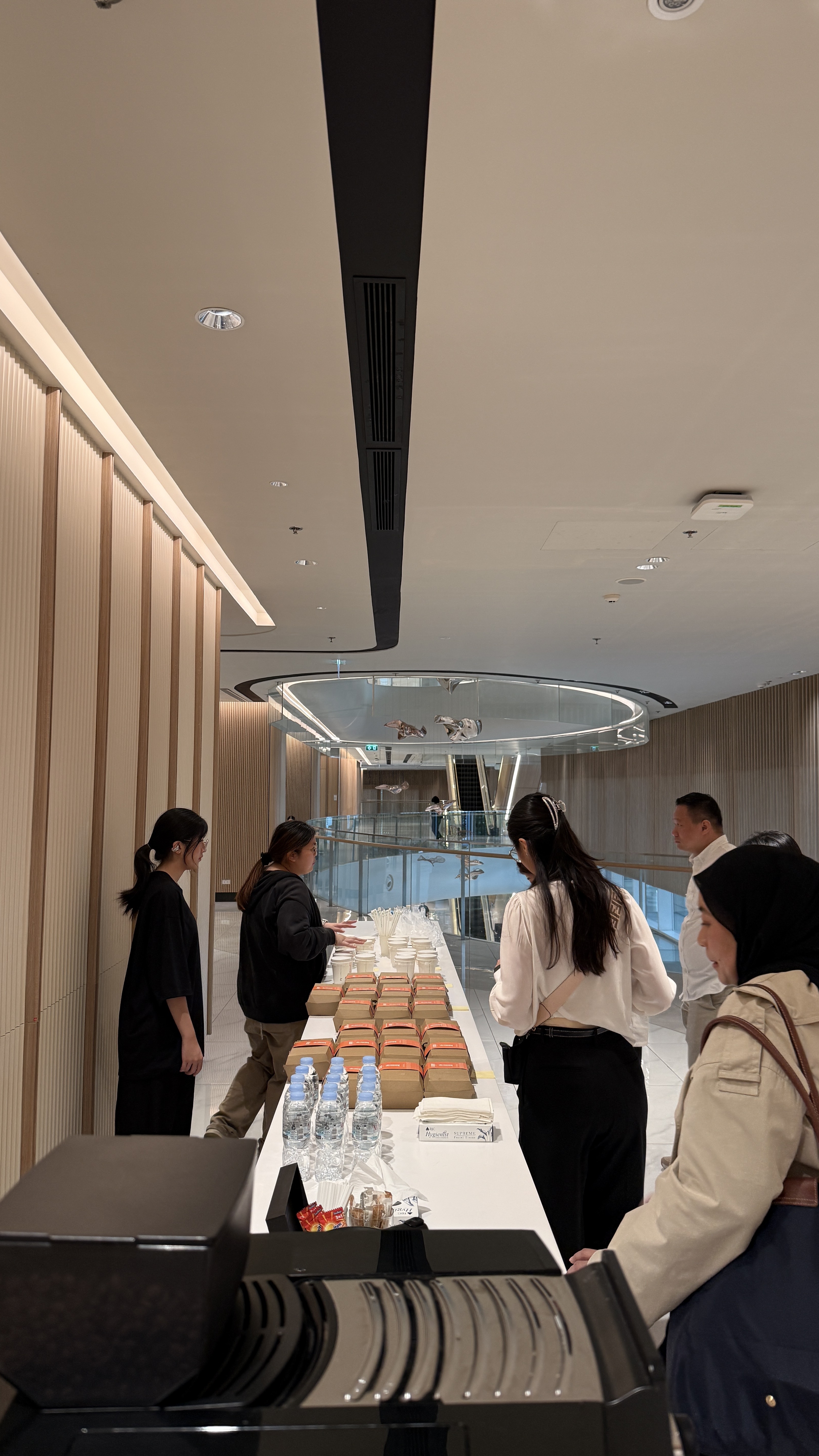 Casual refreshment for visitors at a booth