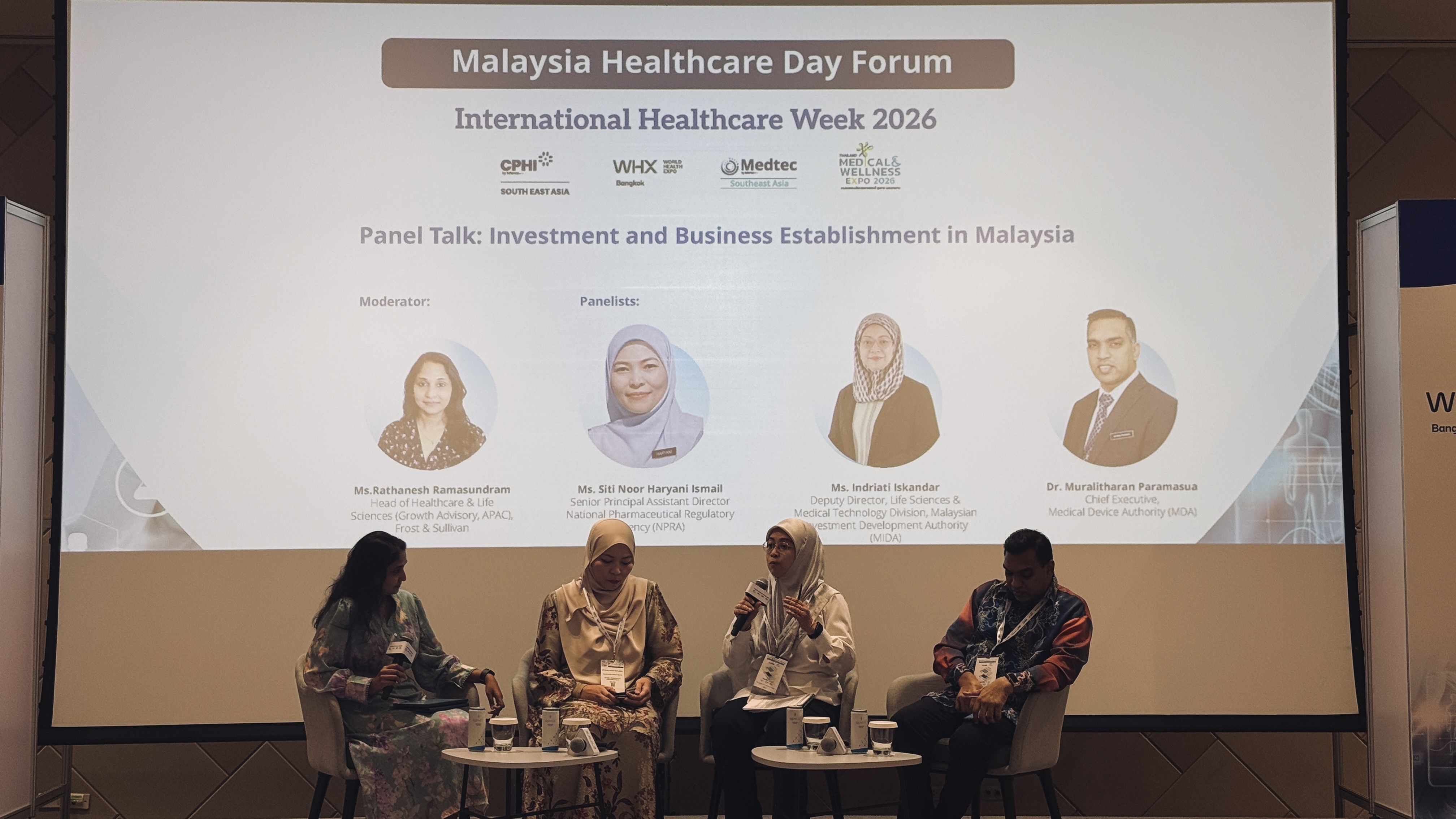 A panel discussion at WHX 2026 exploring healthcare trends, medical innovation, and cross-border collaboration across Southeast Asia